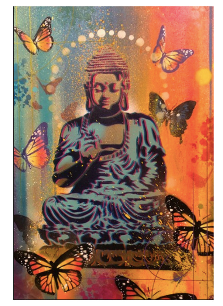 Peaceful Buddha-Purple, 2021 by Risk