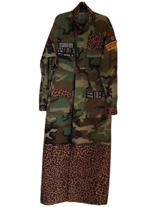 Amy Smith - Marvin Gaye "I want you" Upcycled Camo Couture Street Wear Duster Jacket