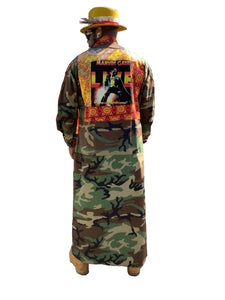 Amy Smith - Marvin Gaye "Live" Upcycled Camo Couture Street Wear Duster Jacket